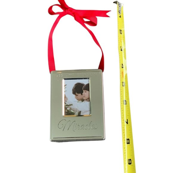 Things Remembered “Miracles” Engraved Silver Photo Frame Christmas Ornament - Picture 9 of 13